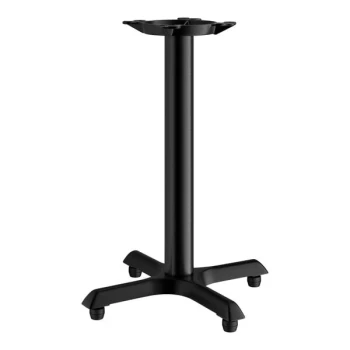 Lancaster Table & Seating Cast Iron 22" x 22" Black 3" Standard Height Column Table Base with FLAT Tech Equalizer Table Levelers