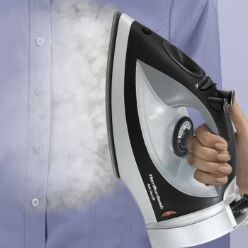 Hamilton Beach 14210R Black Full-Featured Hospitality Iron, Steam & Dry with Automatic Shut-Off and Retractable Cord - 120V, 1200W