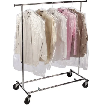 Lavex 21" x 4" x 30" .6 Mil Clear Polyethylene Garment Bag on a Roll - 650/Roll