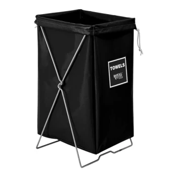 Royal Basket Trucks 30 Gallon Black Vinyl Towel Label Hamper Kit R00-KKX-THK