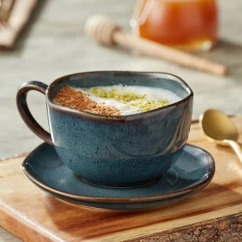 Acopa Highlands 8 oz. Skyfall Blue China Cup - 24/Case