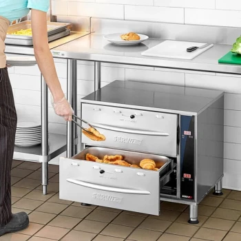 ServIt WDSFS-D2 Double Freestanding Drawer Warmer with Digital Controls - 900W, 120V