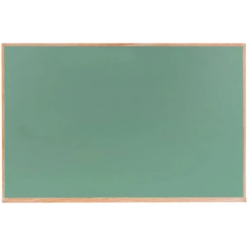 Aarco OS2436G 24" x 36" Green Solid Oak Wood Frame Composition Chalkboard