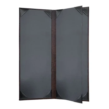 H. Risch, Inc. HAR-4V Harley 4 1/4" x 11" Customizable Brown 4 View Menu Cover