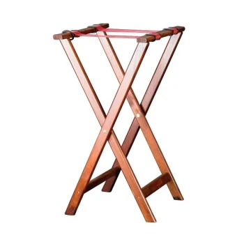 American Metalcraft WTSW32 31" Walnut Wood Tray Stand