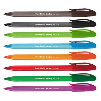 Paper Mate 1945932 InkJoy 100 Assorted Ink with Assorted Barrel Colors 1mm Ballpoint Stick Pen - 8/Pack