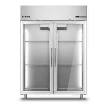 Coldline, Refrigerated Cabinet, 1356 L, 2 Glass Doors, Stainless Steel, Silver
