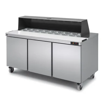 Coreco, Salad Chiller, 500 L Capacity, Stainless Steel, Silver, 3 Doors, Electric, 230V, 1–8 °C