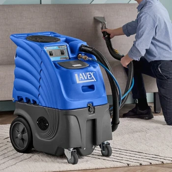 Lavex Single 3-Stage Cold Water Carpet Extractor with 15' Hoses and 4" Stainless Steel Upholstery Tool - 6 Gallon, 100 PSI