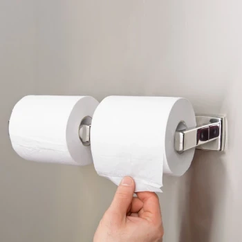 Bobrick B-686 Surface-Mounted Double Toilet Tissue Dispenser with Bright Polished Finish