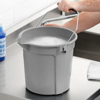 Lavex 14 Qt. Gray Round Bucket