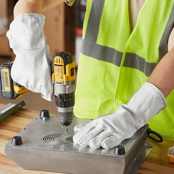 Cordova Men's Gray Two-Piece Shoulder Split Leather Welder's Gloves with Cotton Sock Lining - Vendpacked - Extra Large - Pair