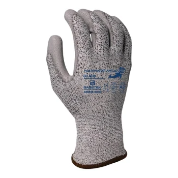 Armor Guys Basetek Hammer Head 2 02-008-M Salt and Pepper Level A2 HDPE Gloves with Gray Polyurethane Palm Coating - Medium