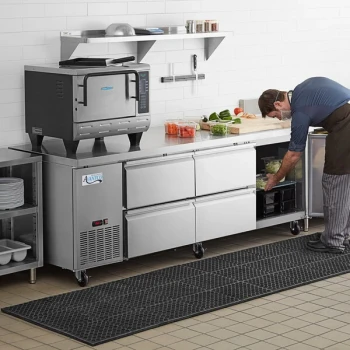 Avantco 93" Stainless Steel Extra Deep Undercounter Refrigerator with 4 Left Drawers and 1 Door