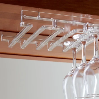 Franmara 11 1/4" x 9 1/2" 3 Slot Acrylic Stemware Hanger Rack 8078