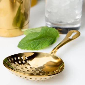 Barfly® M37028GD 6 1/2" Gold-Plated Julep Strainer