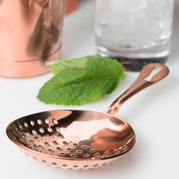 Barfly® M37028CP 6 1/2" Copper-Plated Julep Strainer