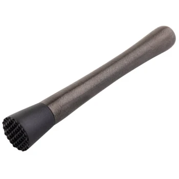 TableCraft 8 1/4" Black Stainless Steel Muddler with Tenderizer Head 10559 - 6/Case
