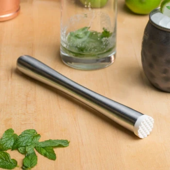 TableCraft 8 3/4" Stainless Steel Muddler with Tenderizer Head H4258 - 6/Case