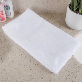 Oxford Silver 24" x 50" White Open End Cotton / Poly Bath Towel 10 lb. - 120/Case
