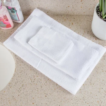 Oxford Silver 12" x 12" White Open End Cotton / Poly Wash Cloth 1 lb. - 600/Case