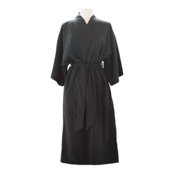 Telegraph Hill Black Twill Double Layer Bath Robe DLR-T-BLK-L - L
