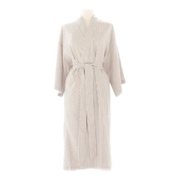 Telegraph Hill Taupe Seersucker Single Layer Kimono Robe SLK-S-TPE-OS - One Size Fits Most