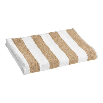 Oxford Playa Cabana 30" x 60" Tan Stripes Cotton / Polyester Pool Towel 10.5 lb. - 36/Case