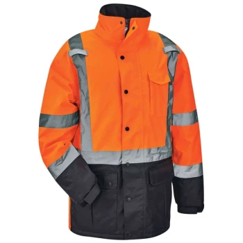 Ergodyne 25573 GloWear 8384 Orange Type R Class 3 Hi-Vis Quilted Thermal Parka - Medium