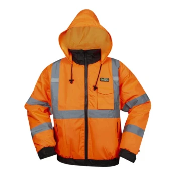 Cordova Reptyle Hi-Vis Orange Type R Class 3 Bomber Jacket with Detachable Hood - 2X