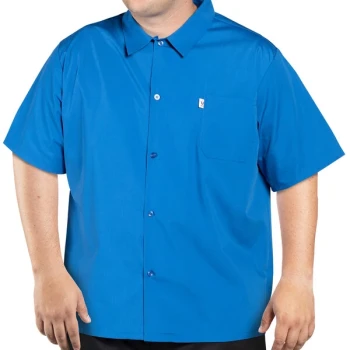 Uncommon Chef 0920 Royal Blue Customizable Classic Short Sleeve Cook Shirt - L