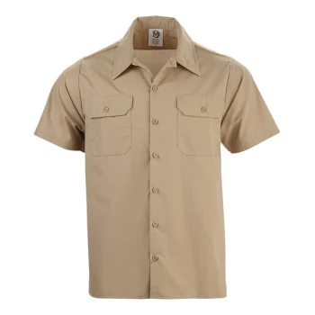 Mercer Culinary Metro Edge Unisex Khaki Short Sleeve Brewer / Work Shirt - 2XL