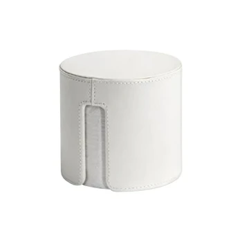 room360 London 5 1/4" White Faux Leather Toilet Paper Holder - 4/Case