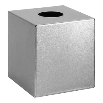 room360 Tokyo 5" x 5" Antique Silver Stainless Steel Square Tissue Box Cover - 4/Case