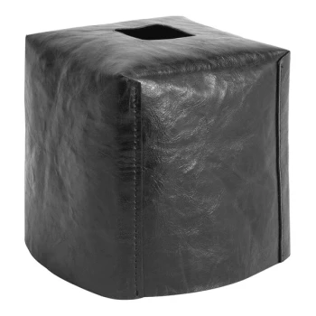 room360 Austin 5" x 5" Black Square Tissue Box Cover - 4/Pack
