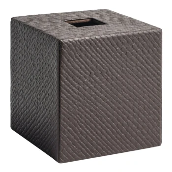 room360 Java 5" x 5" Brown Faux Pandan Square Tissue Box Cover - 4/Pack