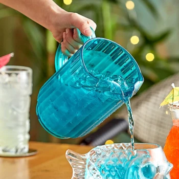 Choice 60 oz. Turquoise SAN Plastic Beverage Pitcher
