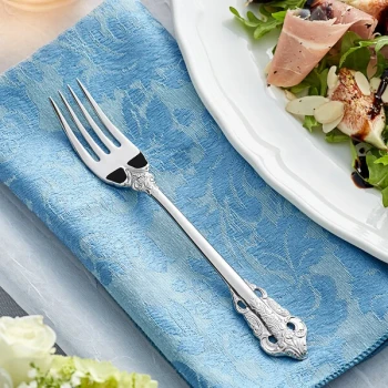 Acopa Ophelia 7" 18/10 Stainless Steel Extra Heavy Weight Salad / Dessert Fork - 12/Case