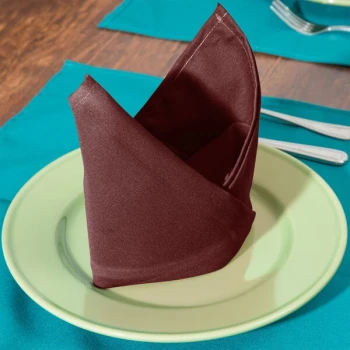 Intedge Burgundy 100% Polyester Cloth Napkins, 20" x 20" - 12/Pack