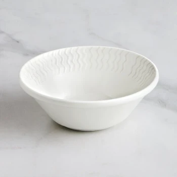 RAK Porcelain Leon 24.3 oz. Ivory Embossed Porcelain Stackable Bowl - 12/Case