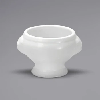 Oneida Buffalo Bright White Ware by 1880 Hospitality F8010000791M 1.75 oz. Mini Lion Head Porcelain Bowl - 72/Case