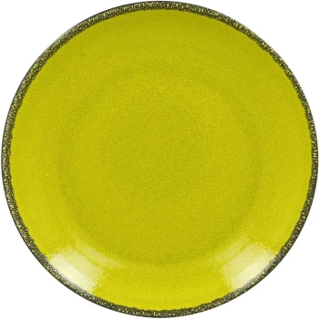 RAK Porcelain Fire 5 7/8" Green Flat Porcelain Coupe Plate - 24/Case
