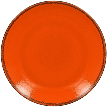 RAK Porcelain Fire 5 7/8" Orange Flat Porcelain Coupe Plate - 24/Case