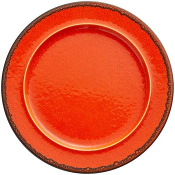 RAK Porcelain Fire 9 7/16" Orange Flat Porcelain Plate with Rim - 6/Case