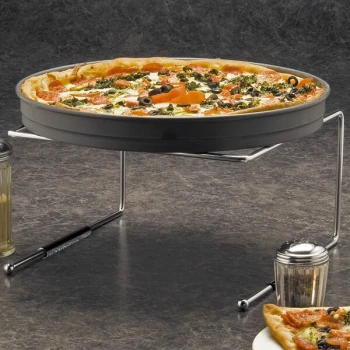 American Metalcraft 1900312 12" x 12" x 7" Chrome-Plated Universal Pizza Stand