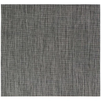 Front of the House Metroweave 14" x 13" Black Tweed Woven Vinyl Rectangle Placemat - 12/Pack