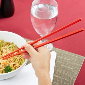 Town 51316R 10 1/2" Red Plastic Chopsticks Set - 10/Pack