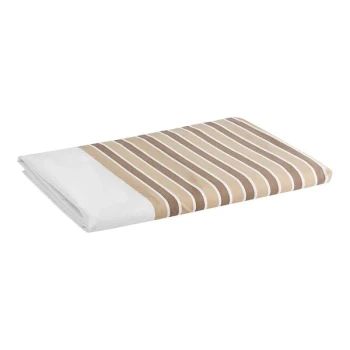 1888 Mills Beyond Impressions 120" x 114" King Size Beige Stripe 100% Spun Polyester Top Sheet - 12/Case