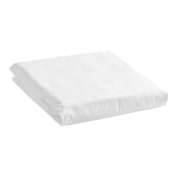 Oxford Super Blend Hotel Supplies 94" x 99" White Tone on Tone Cotton / Polyester Queen Hotel Duvet Cover - 12/Case