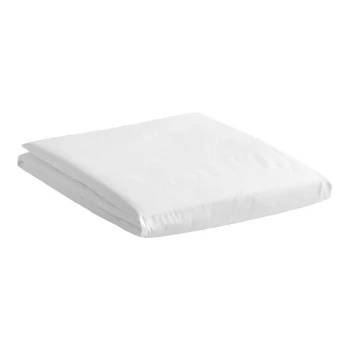 Oxford T300 Blend 60" x 80" x 15" Queen Size White Cotton / Polyester Fitted Sheet - 12/Case
